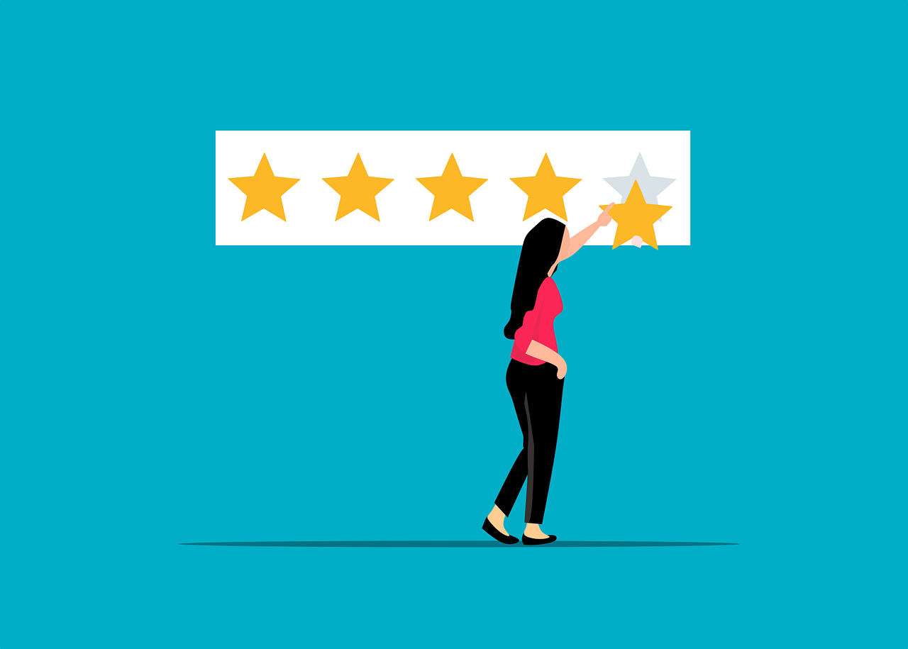 illustration showing a five star rating
