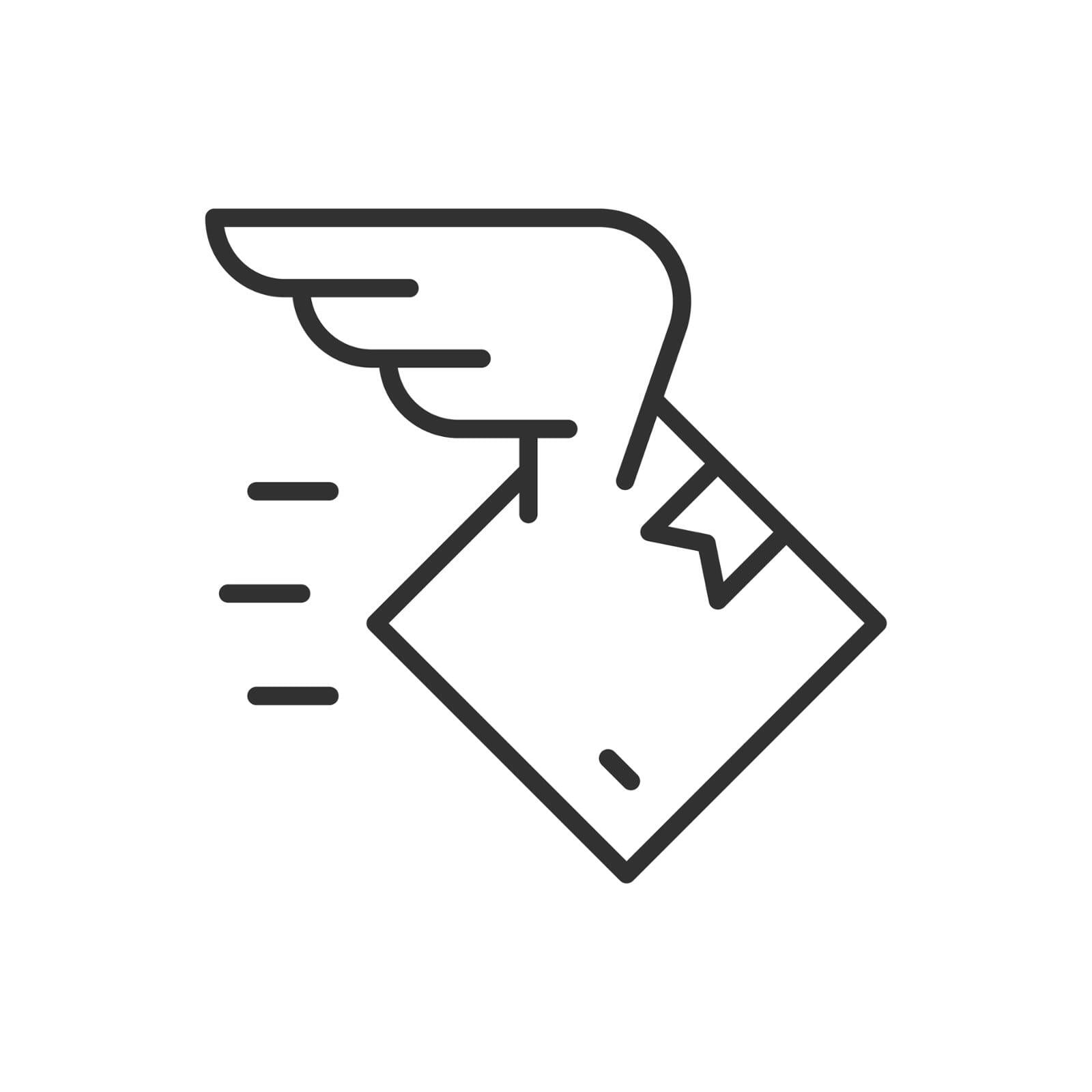A diagram of box flying through the air