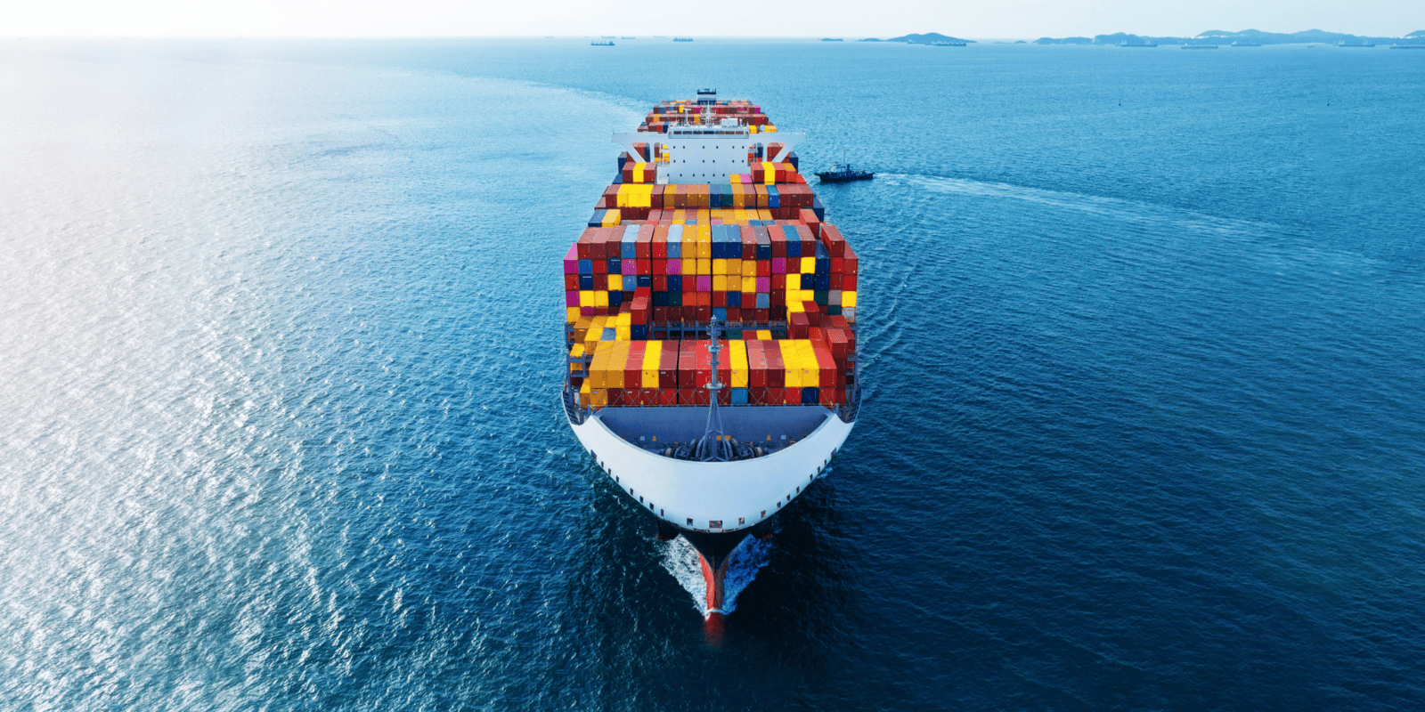 A container ship at sea