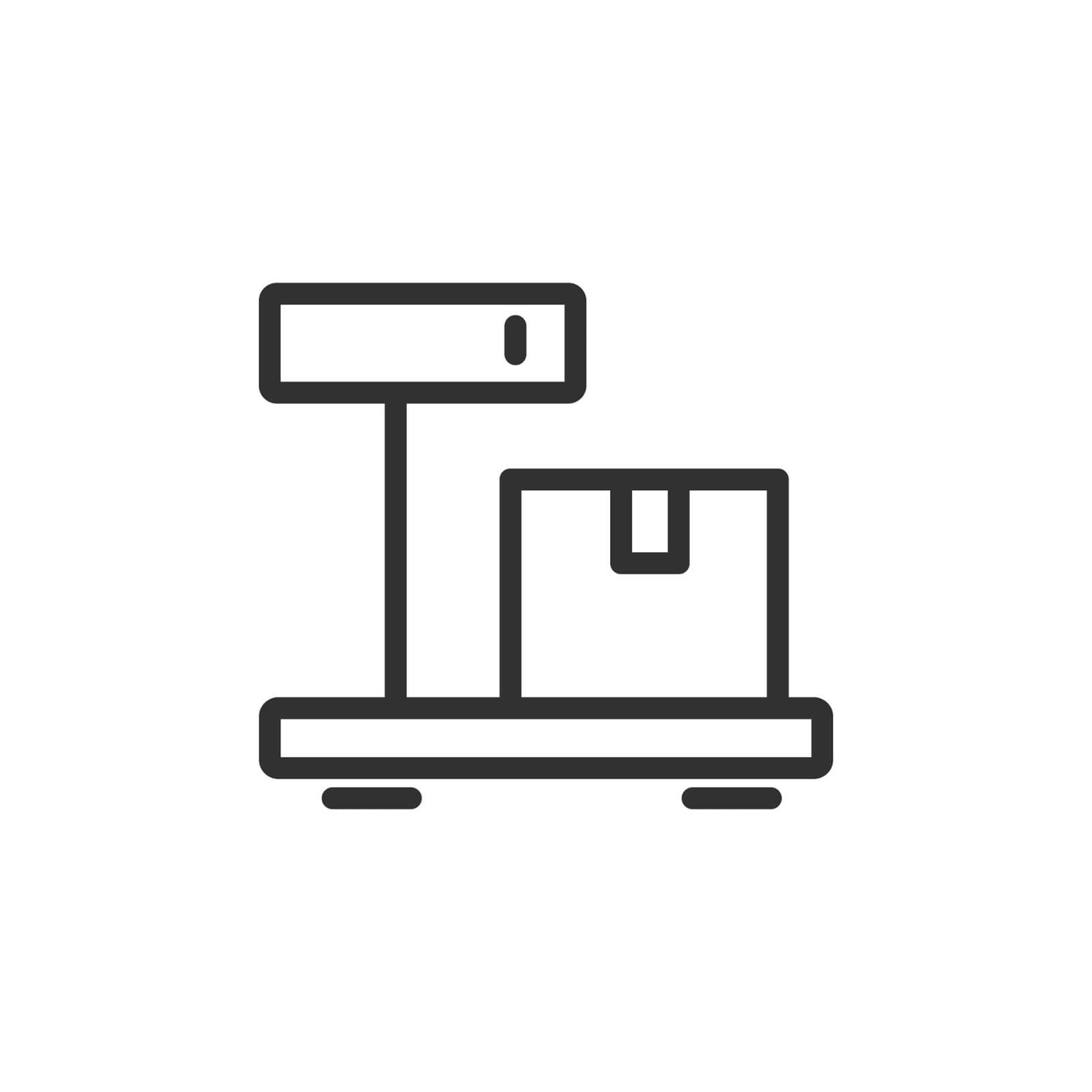 A diagram of box being weighed